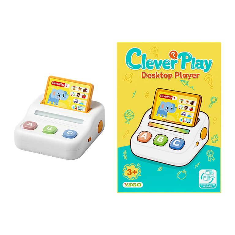 YSGO CleverPlay Desktop Learning Players image showing Desktop player with retail package for B2B educational toy sourcing